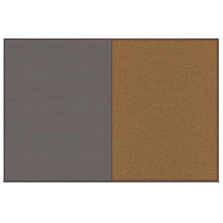 United Visual Products Enclosed Corkboard, 1 Door, 72"x48", 4" Fra UV3405-GOLD-KEYLIME